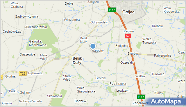 mapa Anielin, Anielin gmina Belsk Duży na mapie Targeo